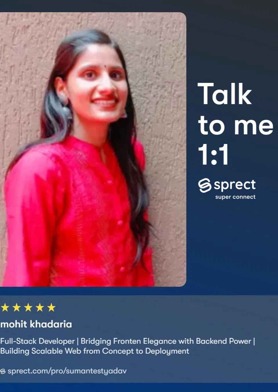 Book a call with advay somani on sprect.